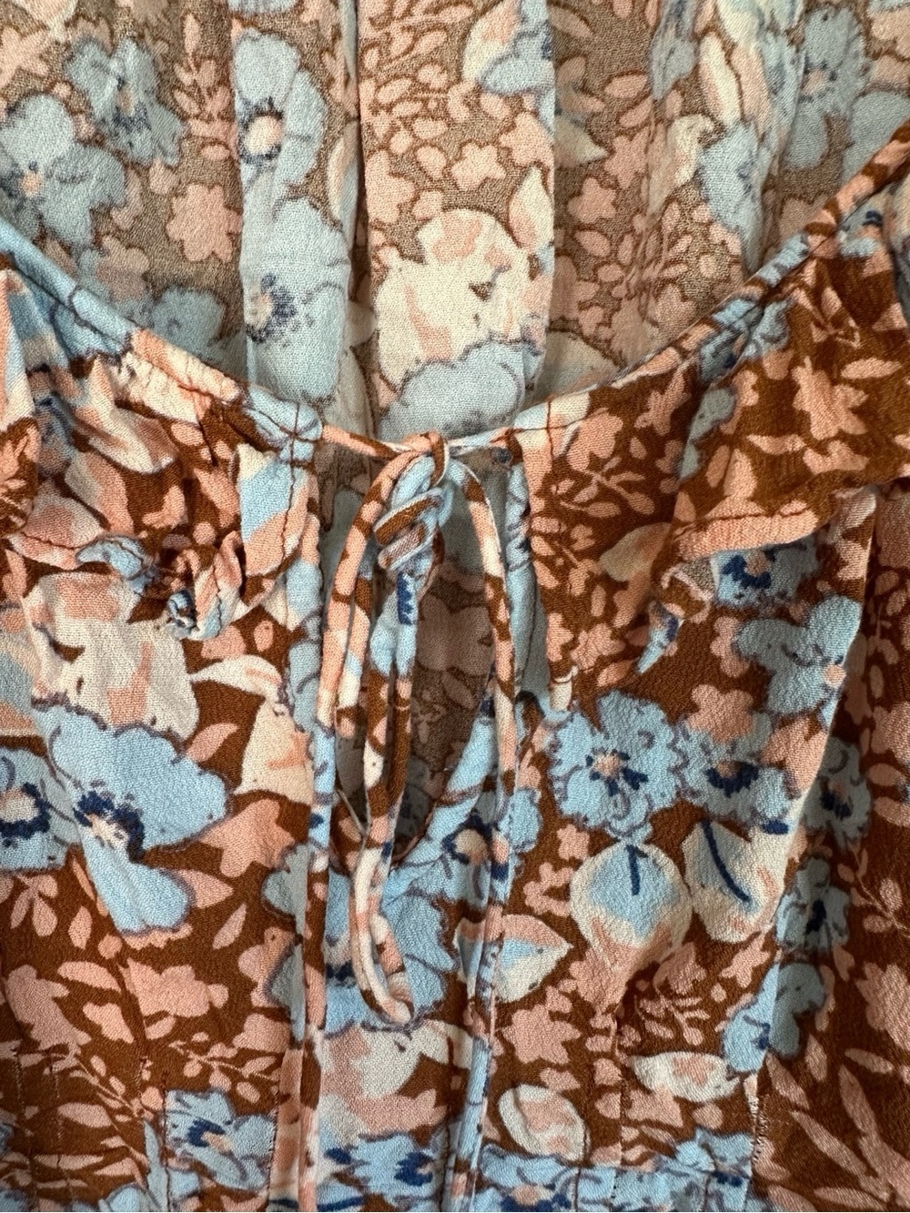 Free People Sweet Memories Floral Crop Ruffle Blouse Size L - Picture 9 of 11